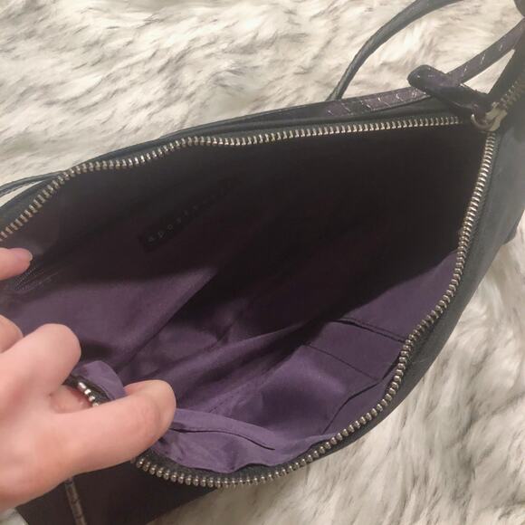 Vintage Apostrophe Y2k Little Black Prom Purse w/ Snake Print Handles - Picture 8 of 13